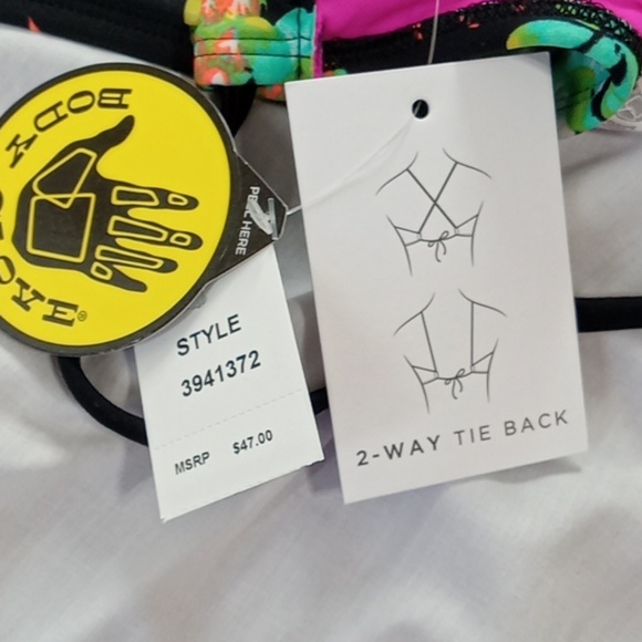 BODY GLOVE  Bikini Top SMALL PETITE Swim Vacation Multi-color PADDED New Summer - Picture 5 of 6